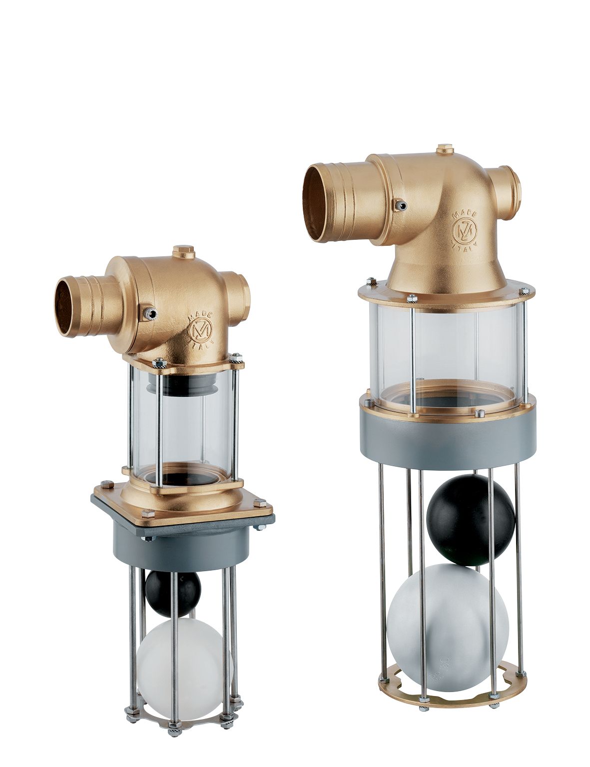 Valvola di troppo pieno in ottone con visore trasparente