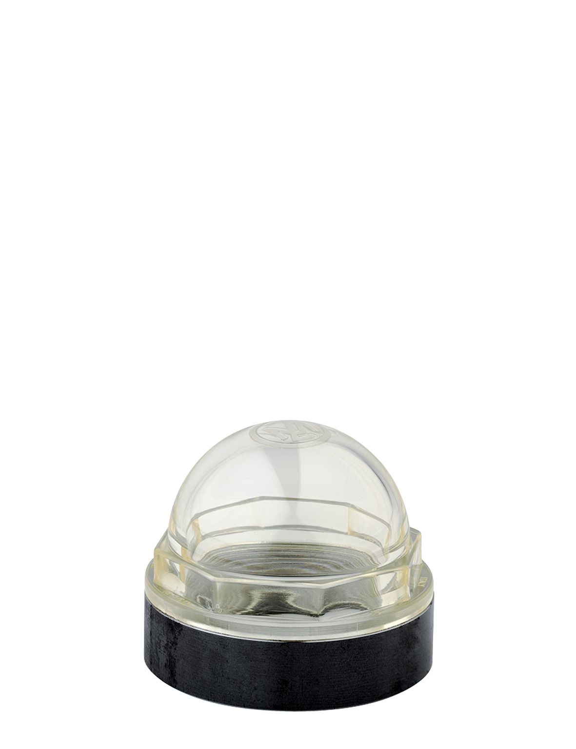 Spia di livello in plastica o vetro - Spia di livello cilindrica in plastica trasparente con ghiera nera