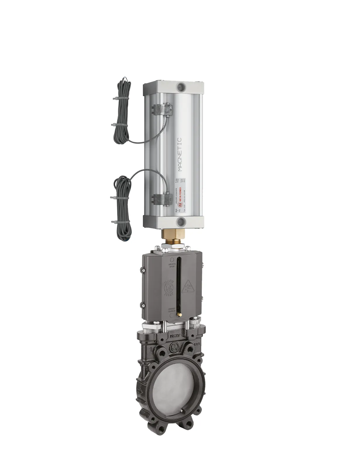 Cilindro pneumatico a doppio effetto con sensori magnetici